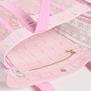 Custom <b>Large</b> Women's Summer Autumn Floral Embroidery PVC Clear Tote <b>Bag</b> Reusable Waterproof for Shoulder <b>Beach</b> Handbag Travel - Product Image 4
