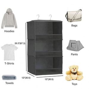 New Arrival <b>Collapsible</b> Hanging Closet Shelves Durable Hanging Organizer for Closet and Rv 3 Shelf Hanging Closet Organizer - Product Image 4