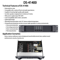 Amplificateur de puissance professionnel classe D bDS41400 4x1405W 8 ohms, enceintes métalliques, équipement audio