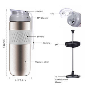 กระติกน้ำสแตนเลสสตีลเก็บความร้อนร้อนร้อนและเย็นแบบสุญญากาศขวดน้ำดื่มพร้อมเฟรนช์เพรส - Product Image 3