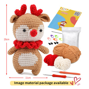 Kit de crochet <span class=keywords><strong>pour</strong></span> animaux DIY, idéal <span class=keywords><strong>pour</strong></span> les débutants, kit de fabrication de poupées mignonnes faites à la main, kit de couture et de tissage, jouet parfait <span class=keywords><strong>pour</strong></span> les enfants - Product Image 1