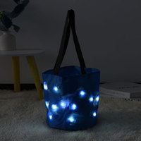 Starkey Nouvelle Offre Spéciale Seau Citrouille d'Halloween Lumineux LED Étanche Fait Main, Lumineux dans le Noir, Batterie Rechargeable, pour Bonbons et Friandises