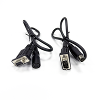 Cable de Video DB9 D-SUB de 9 Pines a Terminal S Mini Din de 8 Pines, Cable de Comunicación RS232 Mini Din de 8 Pines MD 8P para Programación PLC para PC