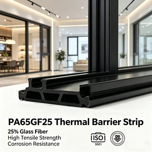 High Tensile Strength PA66GF25 Hollow Polyamide Thermal <b>Strip</b> Heat Barrier Insulating <b>Strip</b> for Modern Facades - Product Image 1