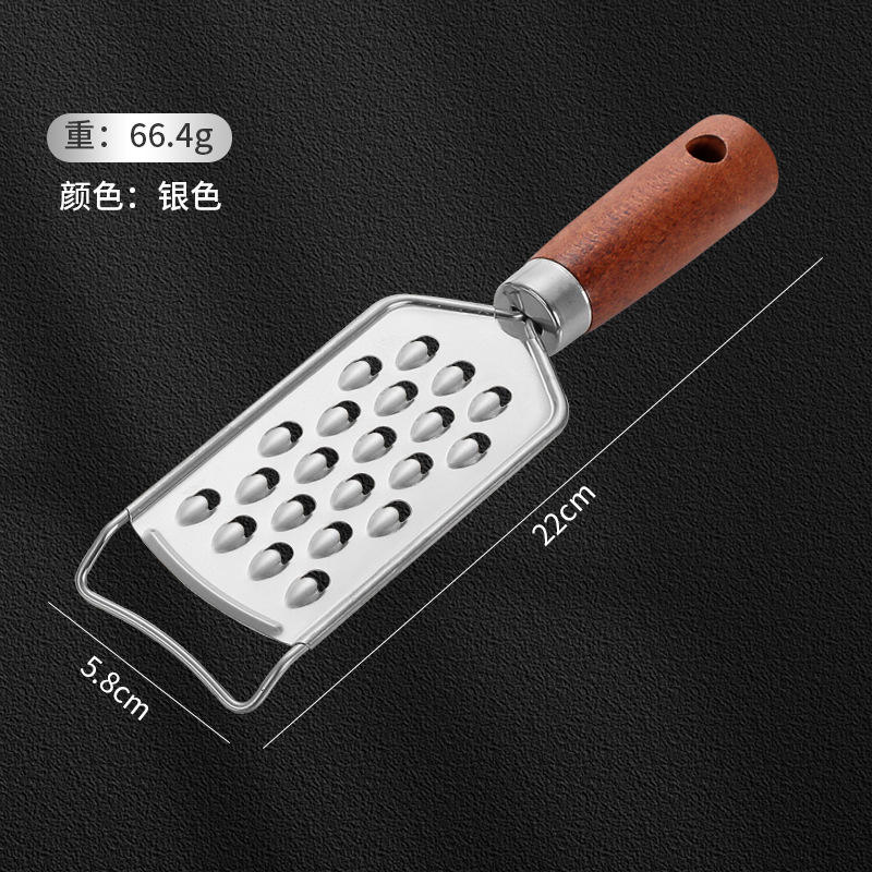 Outil de rasage avec manche en bois naturel et large trou en forme de H.