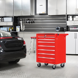 Coffre à outils roulant à 7 tiroirs avec roues, armoire de rangement d'outils multifonctionnelle pour garage, entrepôt, atelier, atelier de réparation - Product Image 2