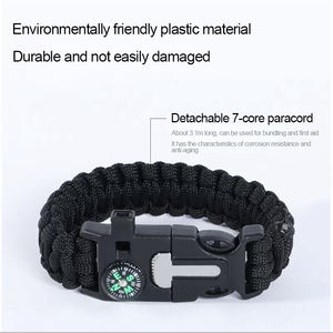 Montre tactique de survie en <span class=keywords><strong>paracorde</strong></span> pour l'extérieur ajustable, accessoires, fermoir à boucle avec couteau pour boucle - Product Image 2