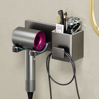 Organisateur de rangement pour sèche-cheveux mural en métal et plastique Étagère carrée de salle de bain pour Dyson pour le rangement de la maison et du salon