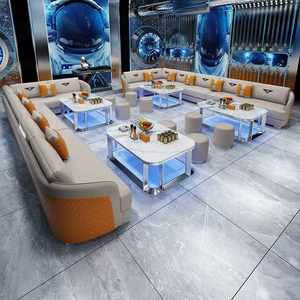 Divano Moderno in Pelle PU per Night Club, Lounge <span class=keywords><strong>VIP</strong></span>, Arredamento per Bar e Hotel, Divano Modulare con Illuminazione LED per KTV - Product Image 1