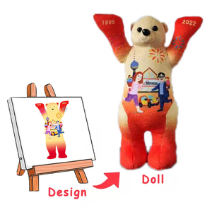 Promocional personalizado oso de peluche y dragón peluche juguete bordado a mano personaje muñecas - Product Image 6