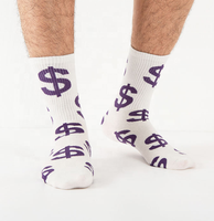 Chaussettes d'été en gros d'usine, antibactériennes, antidérapantes, jetables, à motif lettres, chaussettes de mode pour hommes, chaussettes personnalisées