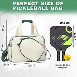 Bolsa de tenis de un solo hombro de nailon resistente al agua de gran capacidad para mujer, bolsa de Pádel acolchada portátil Pickleball Paddle, bolsa deportiva - Product Image 2