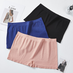 Calzoncillos tipo bóxer para mujer, ropa interior de tela de nailon de color sólido, cómoda, sin costuras, de alta elasticidad, para uso diario - Product Image 2