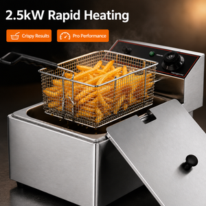 เครื่องทอดไฟฟ้าเชิงพาณิชย์ 6 ลิตร แบบถังเดี่ยว 2.5 กิโลวัตต์ สำหรับทอดเฟรนช์ฟรายส์ ไก่ ของว่าง ร้านอาหาร และบริการจัดเลี้ยง - Product Image 4