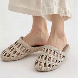 Pantuflas de Paja Tejidas a Mano, Ecológicas, de Hierba Natural, para Interiores, Transpirables, Sandalias de Spa para Hotel y Uso Doméstico - Product Image 4