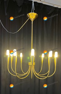 Lustre suspendu en métal avec plusieurs ampoules pour la décoration de la maison, restaurant, usine, lampe suspendue décorative - Product Image 2
