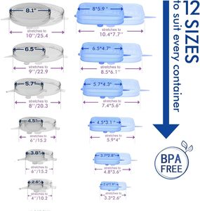 Tapas Elásticas de Silicona Reutilizables, Duraderas y Expandibles para Adaptarse a Diversos Tamaños y Formas de Recipientes, Ideales para Mantener los Alimentos Frescos - Product Image 2