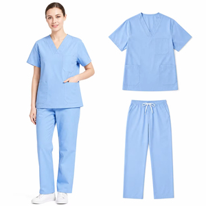 Ensemble de gommage unisexe à col mandarin, extensible dans les quatre sens, multi-poches, sans rides, Offre Spéciale pour le médical et le spa - Product Image 5