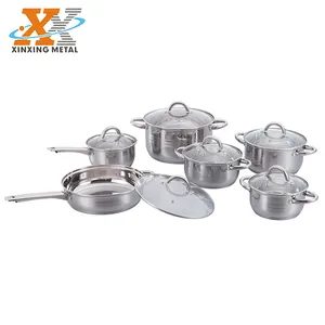 Bán buôn 12 cái thép không gỉ Cookware sets Non-Stick nấu ăn chậu và chảo