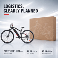 Vélo de montagne électrique en aluminium sans balais 250W, livraison rapide en Europe, batterie lithium 36V 13Ah, 9 vitesses, transmission arrière, suspension avant