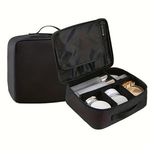 Portable PU Leather Cosmetic Bag Large Capacity Travel <b>Makeup</b> Organizer with Dividers - Product Image 2