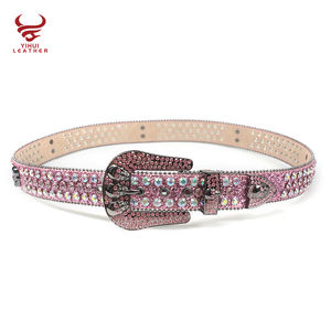 Occidental cinturones con estrás correa de las mujeres de la moda colorido tachonado cráneo Bling de moda cinturón rosado BB <span class=keywords><strong>Simon</strong></span> - Product Image 5