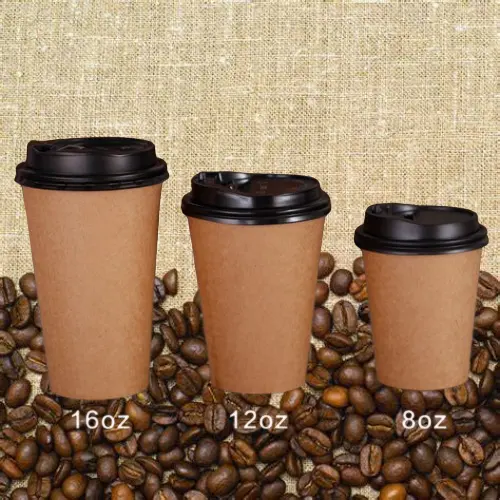 Best-seller 400ml(12oz) Tasses à café jetables en papier kraft biodégradables avec couvercle 8oz ~ 16oz tasse de boisson froide tasse de refroidissement
