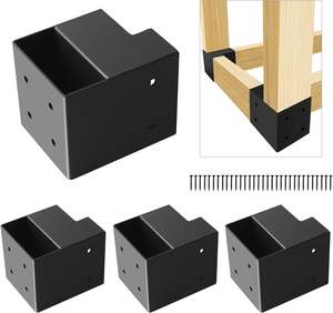 Supports d'angle à angle droit à 3 voies pour 4x4 et 2x4 Bois Matériau métallique pour <span class=keywords><strong>établi</strong></span>s Étagères de garage Projets de bricolage en bois - Product Image 3