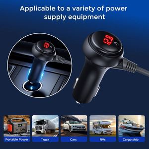 เครื่องชาร์จในรถยนต์จอแสดงผลดิจิตอลขนาดเล็กสายไฟขนาดเล็ก 12V-24V USB C DC กันน้ำสำหรับมินิ - Product Image 5