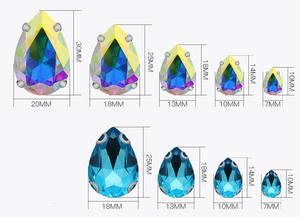 Brillante 5*8Mm lágrima cristal coser en diamantes de imitación piedra de gota de vidrio de alta calidad con 4 agujeros Diy joyería artesanal para bolsas de ropa - Product Image 4