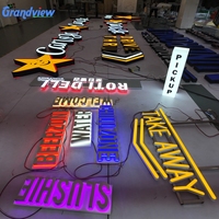 Enseigne LED personnalisée pour vitrine, lettres en acrylique, panneau publicitaire extérieur, enseigne lumineuse 3D pour magasin