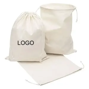 Borsa di cotone all'ingrosso con logo personalizzato stampato borsa di tela di cotone <span class=keywords><strong>calico</strong></span> borsa con cordino a doppia corda - Product Image 1