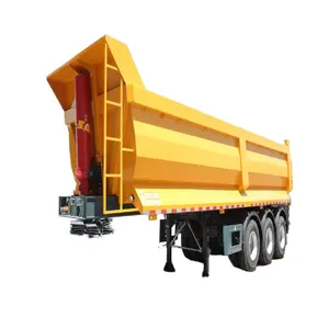 Transporting sand and stone u shape 4 axle 80 tons rear dump tipper semi trailer for truck