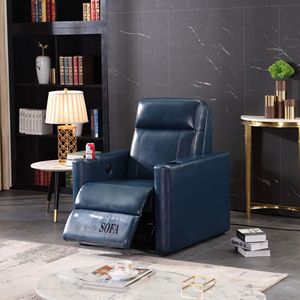 <b>Single</b> Seat Leather <b>Recliner</b> Chair Electric Function Home <b>Theater</b> Sofa With Storage Space For Adults And Elderly - Product Image 1