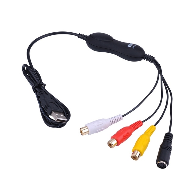 V12162ezcap158 USB 2.0 UVC Video Capture Card, VHS to Digital Converter, Video Capture Box Supports CVBS