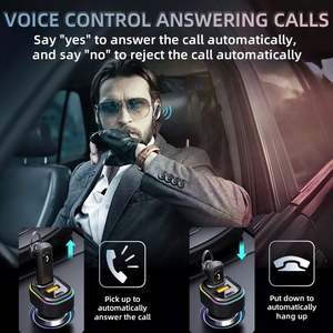 Écouteurs de voiture 2 en 1 avec adaptateur de chargeur rapide PD Microphone Casque <span class=keywords><strong>sans</strong></span> fil à réduction de bruit Écouteurs de voiture - Product Image 2