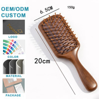 Umweltfreundliche Natürliche Sandelholz-Haarbürste Echtes Holz Luftkissen-Shampoo-Haarbürste Meridian-Kopfhautmassage-Kamm für Zuhause und Salon