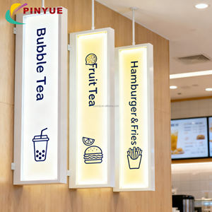 Letrero Luminoso LED Personalizado, Menú Luminoso LED para Interiores, Caja de Luz LED Rectangular para Colgar en la Pared, Publicidad <span class=keywords><strong>con</strong></span> Dibujos de Té <span class=keywords><strong>con</strong></span> Leche y Burbujas - Product Image 3