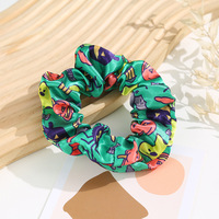 Élastique à cheveux vintage en tissu imprimé, série Halloween Crâne Citrouille, accessoire pour queue de cheval