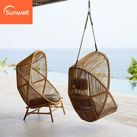 Fauteuil suspendu en rotin pour extérieur, chaise œuf moderne avec support, idéal pour patio, fabriqué à Foshan