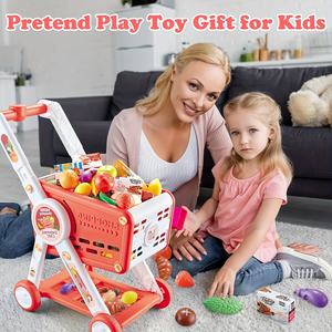 Xst 31-delige Plastic Speelkeukenset Met Winkelwagentje Voedselaccessoires-Kleuterschool Leerspeelgoed - Product Image 3