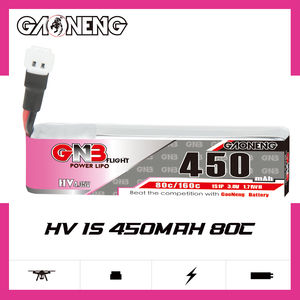 GAONENG GNB 1S 3.8V 450MAH HV 80C Molex 51005 LiPo Battery PowerWhoop MCPX EMAX Tinyhawk Brushless Drone Kingkong Tiny7 Beta75S - Product Image 2