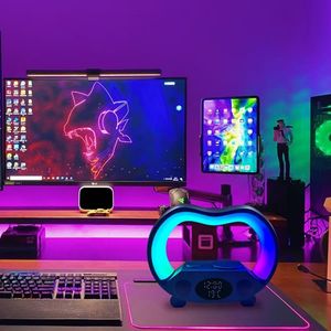 เครื่องเล่นเพลง 6-in-1 ไฟกลางคืน RGB สร้างบรรยากาศ ไฟ LED อัจฉริยะ พร้อมรีโมทคอนโทรล ที่ชาร์จไร้สายสำหรับนาฬิกา โทรศัพท์ ห้องเด็ก - Product Image 2