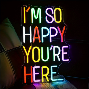 J'ai tellement de plaisir à te voir ici, enseigne au néon, décoration murale LED à intensité variable - Product Image 2