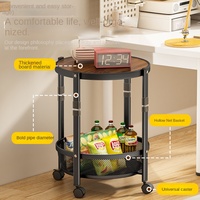 Chariot de rangement pliable à roulettes en acier au carbone à 2/3/4 niveaux, chariot utilitaire en métal noir, étagère de rangement pour petit appartement, table basse
