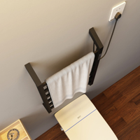 Estante de secado eléctrico montado en la pared y enchufable con toallero calentado de temperatura ajustable para uso en el baño para hoteles