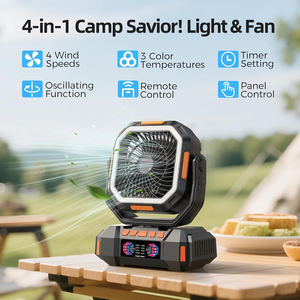 Ventilateur électrique personnalisé avec lumière et télécommande, ventilateur Bluetooth pour le camping et l'extérieur, avec batterie rechargeable USB de 20000/30000/40000 mAh - Product Image 3