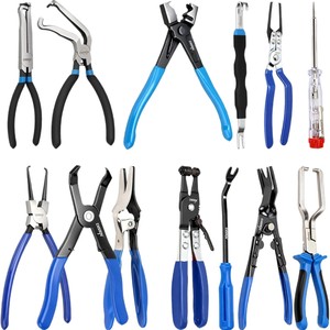 Auto Repair Pliers Set 14 Pc Imperial Inch High Carbon Steel Industrial Grade <b>Tool</b> Kit For Automotive <b>Mechanics</b> - Product Image 5