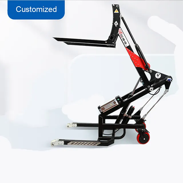 Electric forklift with attachment