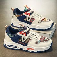 Chaussures de course montantes à plateforme pour hommes, à lacets, avec empeigne sportive en PVC, doublure en maille, imperméables, baskets pour jeunes avec amorti et semelle extérieure en caoutchouc